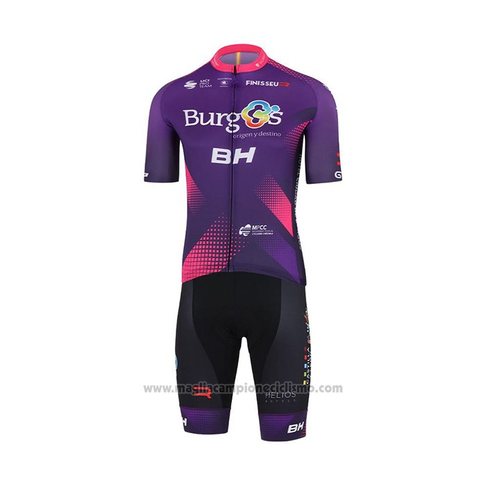 2022 Abbigliamento Ciclismo Burgos BH Viola Fuxia Manica Corta e Salopette